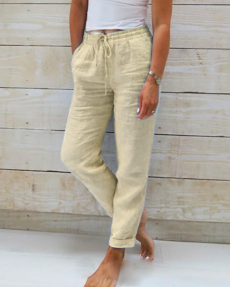 Calira™ | Cotton Linen Comfort Pants