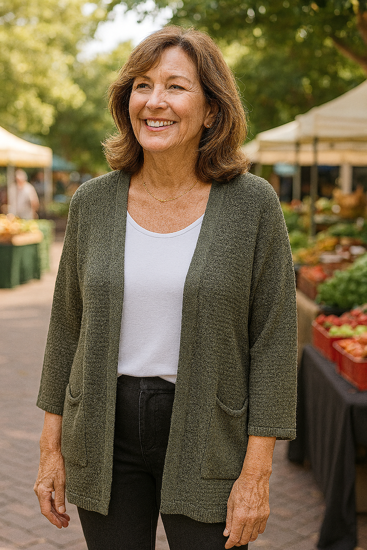 Elara | Soft-Knit Everyday Cardigan - Flattering. Fuss-free