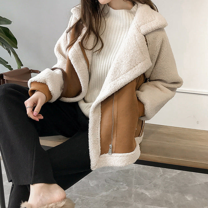 Elowen | Stylish Faux Shearling Zip-Up Jacket