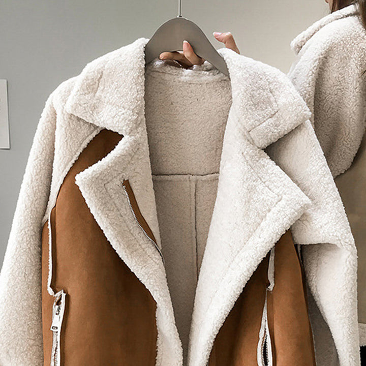 Elowen | Stylish Faux Shearling Zip-Up Jacket